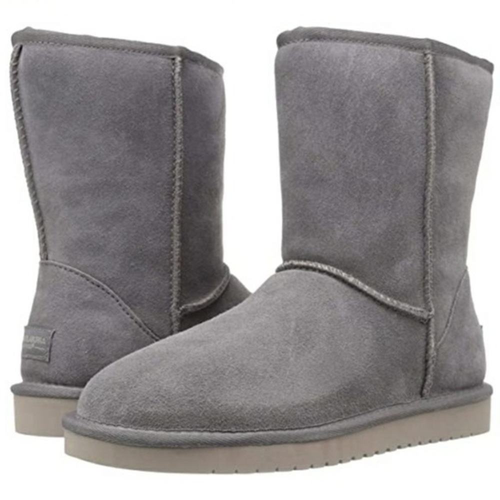 Koolaburra Rabbit Grey Suede Fur Boots | UGG